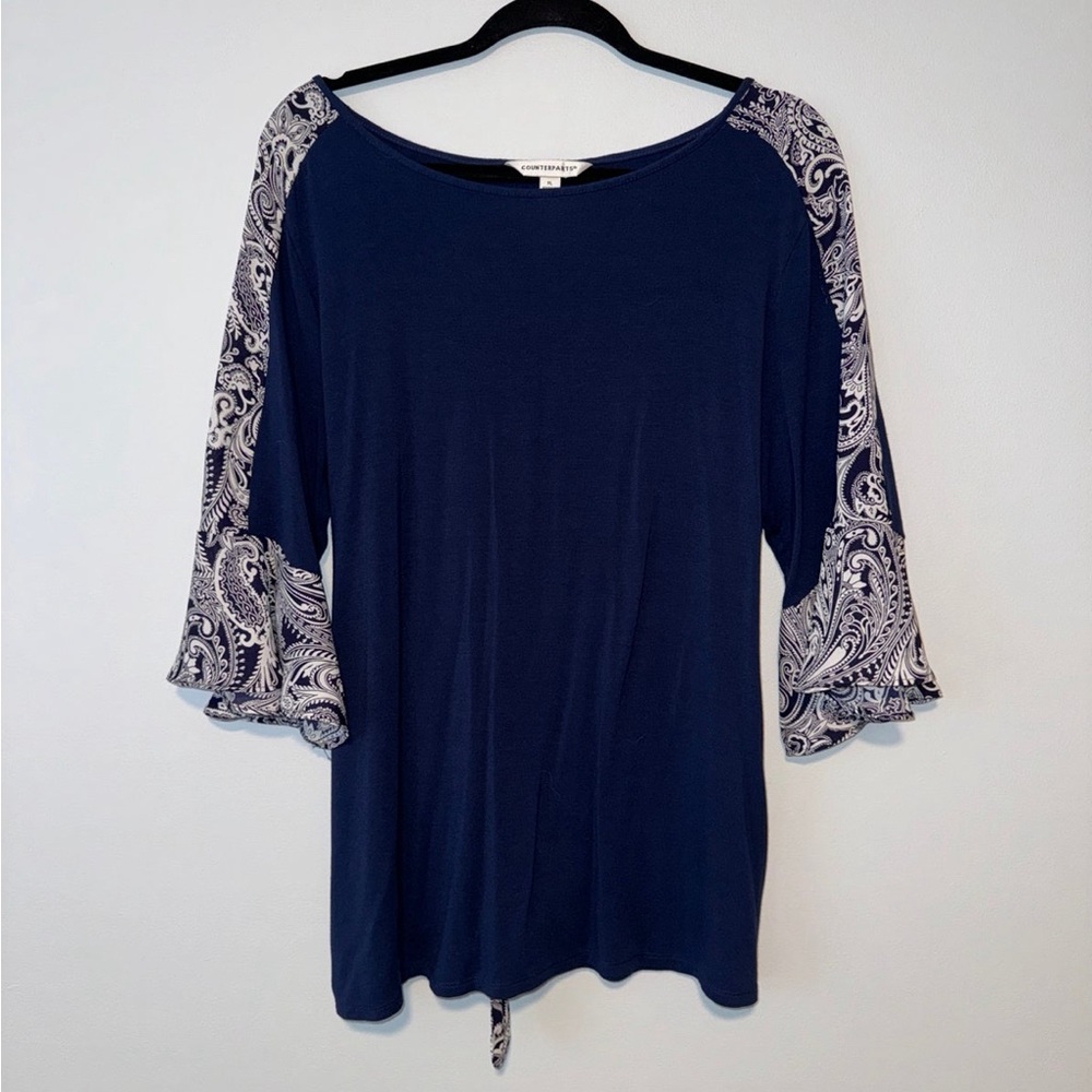 Counterparts tie-back tunic blouse